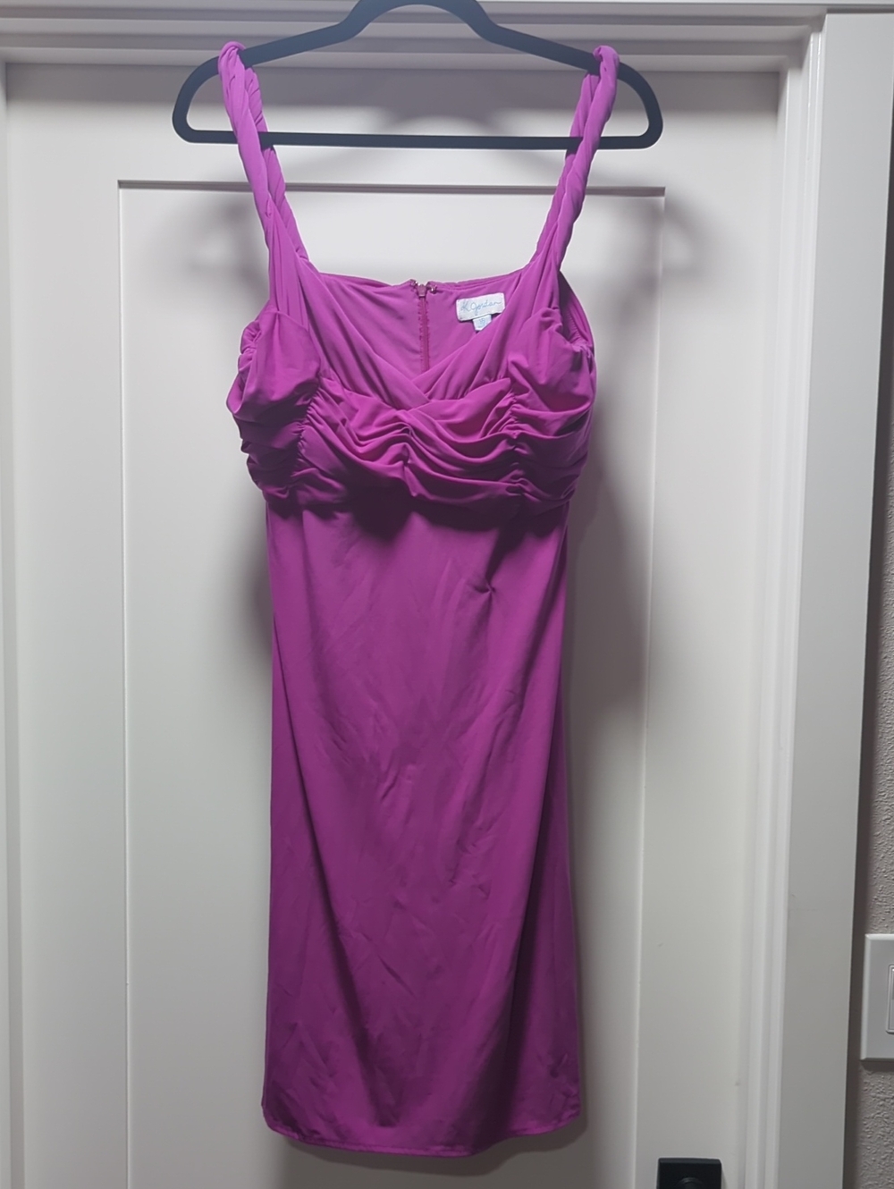 K Jordan Magenta Midi Dress with Twisted Straps